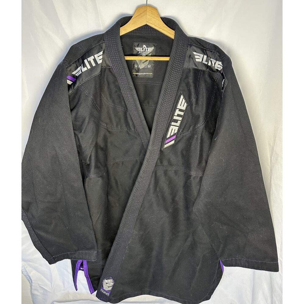 Elite Sports BJJ GI Martial Arts Kimono Black & Purple Size A5 Jiu-Jitsu